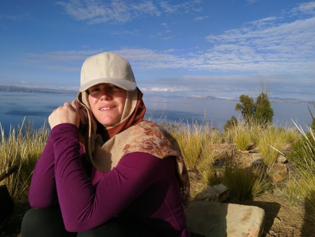 Me on the Island of the Moon on another trip 7 years after the meeting with Cecile. Karen Mullen Smith ©
