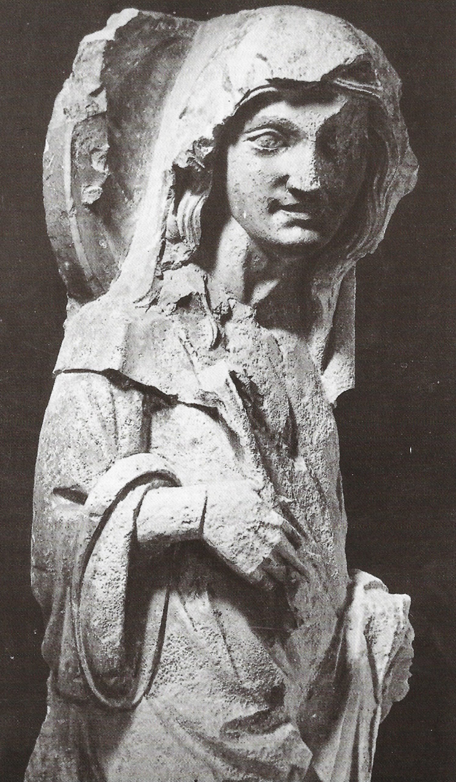 The original statue of Mary Magdalene at the Basilica of Vezaley. This Magdalene appears more raw and more powerful, even crone like compared to the new penitent statue that took her place.