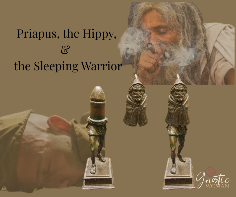 Priapus, The Hippy & The Sleeping Warrior. Image by Karen Mullen Smith ©