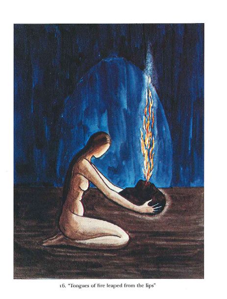 "Tongues of Fire Leaped From the Lips"- original art work of Christiana Morgan