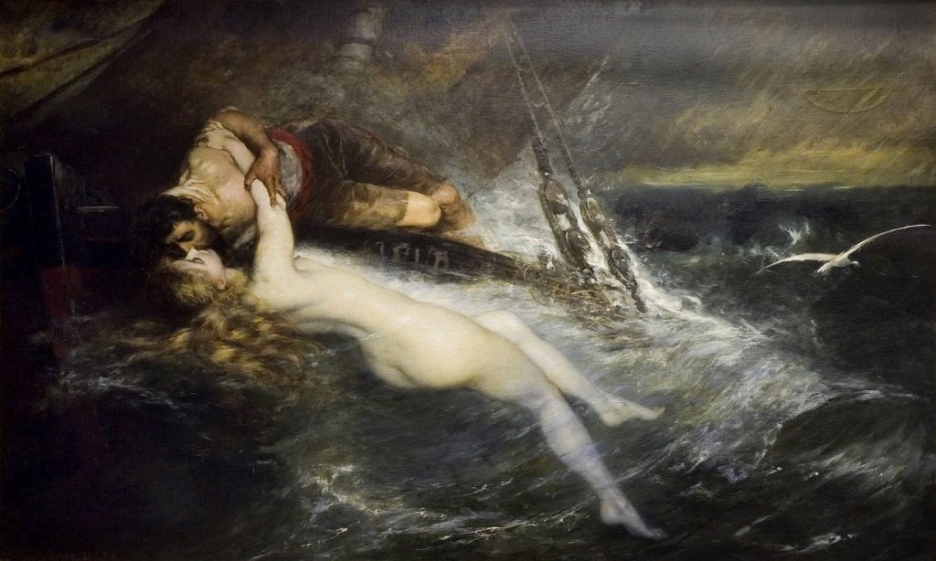 The Kiss of the Siren (1882) is an oil painting by Austrian artist Gustav Wertheimer